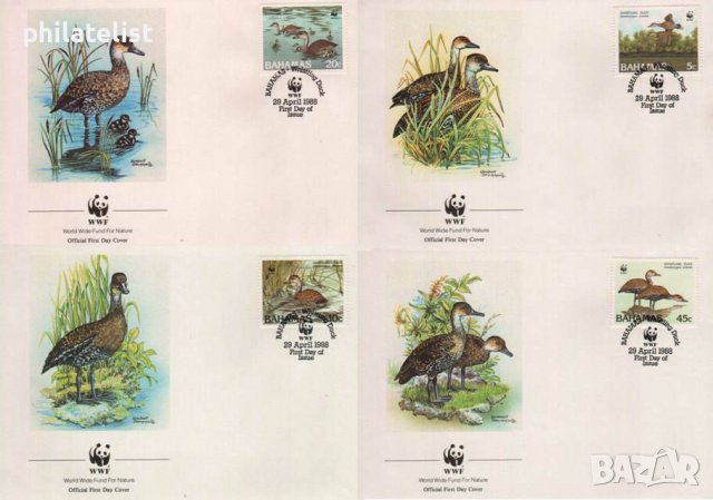 Бахамски о-ви 1988 - 4 броя FDC Комплектна серия - WWF, снимка 1 - Филателия - 38630780
