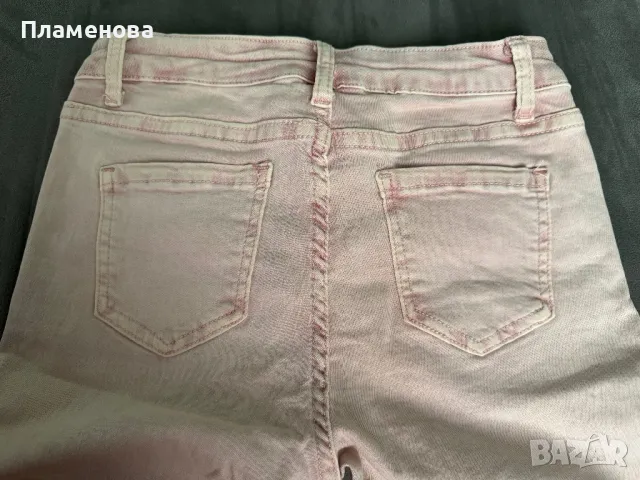 Дамски дънки пепел от рози с панделка - M, снимка 6 - Дънки - 49488632