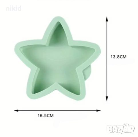 Голяма Звезда дълбок силиконов молд форма гипс кекс шоколад торта пано, снимка 3 - Форми - 52894357