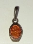 Винтидж сребърна висулка с Натурален Кехлибар цвят коняк майсторска изработка 33380, снимка 6