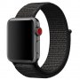 Текстилна каишка band за Apple Watch 7, 6, 5, 4, 3 - велкро черен цвят, снимка 1