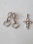 колие и обеци с цвете/комплект oriflame/медальон/висулка/кръст/кръстче с цирконий/цвят сребърен , снимка 6
