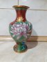 Cloisonne Клоазоне стара красива ваза бронз клетъчен емайл, снимка 1 - Антикварни и старинни предмети - 43202569