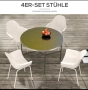 Комплект от 4 стола Outsunny, стомана, сиво, 59x55x84 см, снимка 3