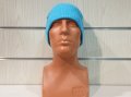 Нова мъжка зимна шапка рипс с подгъв в цвят син меланж, снимка 8