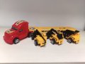 Автовоз с 3 строителни машини, снимка 1 - Коли, камиони, мотори, писти - 39591705