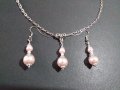 Новият ни изящен комплект бижута с нежни розови кристални перли и орнаменти в цвят Сребро , снимка 1 - Бижутерийни комплекти - 32642525