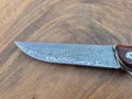 Сгъваем джобен нож дамаска стомана с кожен калъф, снимка 10
