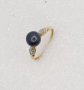 Златни пръстени с естествени перли и диаманти  -18К, снимка 1