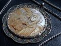 Сребърна 84 Царска Русия 1890 нагръдна Икона панагия кръст, снимка 3