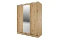 Гардероб с плъз.врати, огледало и вътрешни чекмеджета Сити 1006 дъб или комбинация мока/ лате, снимка 1