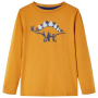 Детска тениска с дълъг ръкав, тъмна охра, 116(SKU:12856, снимка 1 - Детски тениски и потници - 44877271