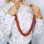 Ликсозна Бохемска Ръчноизработена Огърлица от Оранжеви Мъниста, Луксозно Бижу за Нея, снимка 1 - Колиета, медальони, синджири - 28320656