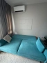 Триместен ъглов диван в тюркоазено синьо, снимка 5