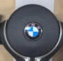 M10 BMW M Sport кожен волан с M емблема – перфориран, червена маркировка, мултифункция и пера – F-се, снимка 3