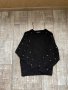 Черна блуза лек тънък пуловер овърсайз  широк прилеп перли  Zara , снимка 12