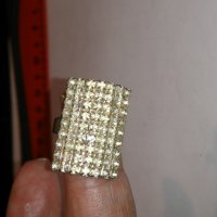 Сребрист дамски пръстен с бляскави кристали -12631, снимка 4 - Други - 28866826