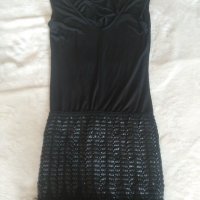 2 черни рокли с еластична долна част , снимка 1 - Рокли - 39561273