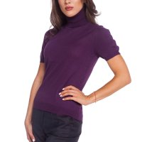 лилаво поло с къс ръкав, снимка 1 - Блузи с дълъг ръкав и пуловери - 43178035