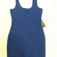 Малка тъмно синя малка рокля , дълбоко деколте и презрамки , еластан+трико, стои по тялото , секси , снимка 7 - Рокли - 37476489
