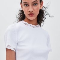 Zara Нова блузка с дантела, снимка 1 - Тениски - 26474041