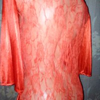Нов еротичен червен халат с прозрачен дантелен гръб  М, снимка 11 - Нощници - 32467994