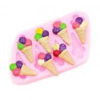 8 малки сладоледа сладолед силиконов молд форма фондан шоколад декор, снимка 1 - Форми - 39956424