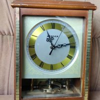 Уникален немски механичен настолен часовник HETTICH, снимка 1 - Антикварни и старинни предмети - 34835003