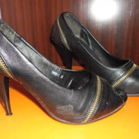 елегантни обувки на висок ток  цвят нежна циклама и черен, снимка 3 - Дамски обувки на ток - 26742377
