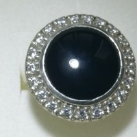 Сребърен пръстен  с Оникс, снимка 1 - Пръстени - 40386369