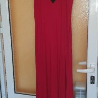 Червена  официална дълга рокля в червен цвят , снимка 1 - Рокли - 29034470