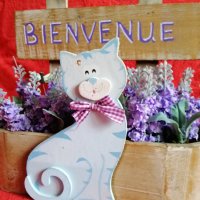Декорация с коте и надпис на френски 'Добре дошли ", снимка 4 - Други - 36928060