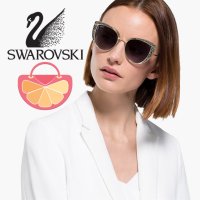SWAROVSKI 🍊 Дамски слънчеви очила CAT EYE GOLD "BLACK CRYSTALS" нови с кутия, снимка 12 - Слънчеви и диоптрични очила - 40752546