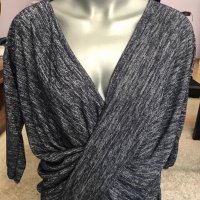 Сива асиметрична блуза, снимка 6 - Блузи с дълъг ръкав и пуловери - 38037205