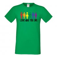 Мъжка тениска Love Who You Are Прайд,Празник.Повод,Изненада, снимка 2 - Тениски - 37103290