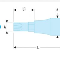 FACOM SX.55LA Вложка с накрайник торкс удължен 1/2'', снимка 2 - Гедорета - 34590483