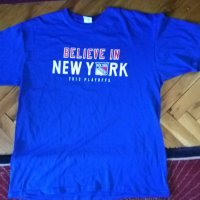 Ню Йорк хокей- тениска Анвил 100% памук размер ХЛ, снимка 1 - Зимни спортове - 28301840