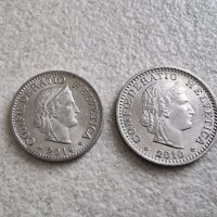 Монети. Швейцария. 2 ,1 , 1/2  франка  и 1 , 5 , 10, 20  рапена. 7 бройки. , снимка 10 - Нумизматика и бонистика - 36789136