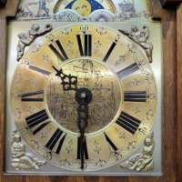Стар стенен часовник с махало, 4/4 Westminster Frisian Warmink Wuba с фаза на луната, снимка 7 - Антикварни и старинни предмети - 43750472