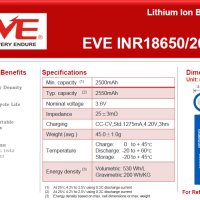 EVE INR18650/26V 2600mAh 18650 акумулаторна батерия 2 броя + кутия , снимка 3 - Друга електроника - 43820511
