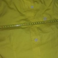 Жълта памучна риза с дълъг ръкав на Armani jeans размер М, снимка 6 - Ризи - 25119189