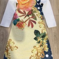 3D пролетна рокля с 3/4 ръкав , снимка 2 - Рокли - 27164734