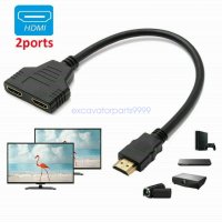 HDMI сплитер кабел HD 1080P 4K видео адаптер 1 вход 2 изходен порт Hub за X-box PS3/4/5 DVD HDTV PC , снимка 14 - Приемници и антени - 35214433