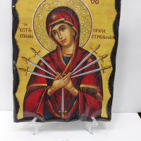 Голяма икона на Пресвета Майка Богородица Закрилница - Модел Д- ръчна изработка, снимка 2 - Икони - 37639976