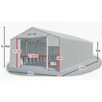 Мобилно хале с размери 8 x 10 x 3 m / 4.46 m - Euroagro, снимка 1 - Други машини и части - 35233316