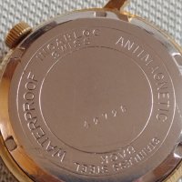 Стар механичен часовник BASA INCABLOC SWISS ANTI-MAGNETIC с позлатена рамка 41969, снимка 6 - Други ценни предмети - 43905317