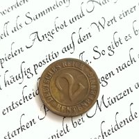 Райх монета - Германия - 2 пфенигa | 1924г.; серия D, снимка 1 - Нумизматика и бонистика - 43157131