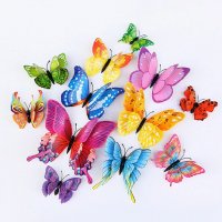 Комплект от 12 декоративни пеперуди, които да поставите на стената 3D с евтини магнитни декорации за, снимка 11 - Декорация за дома - 36629703