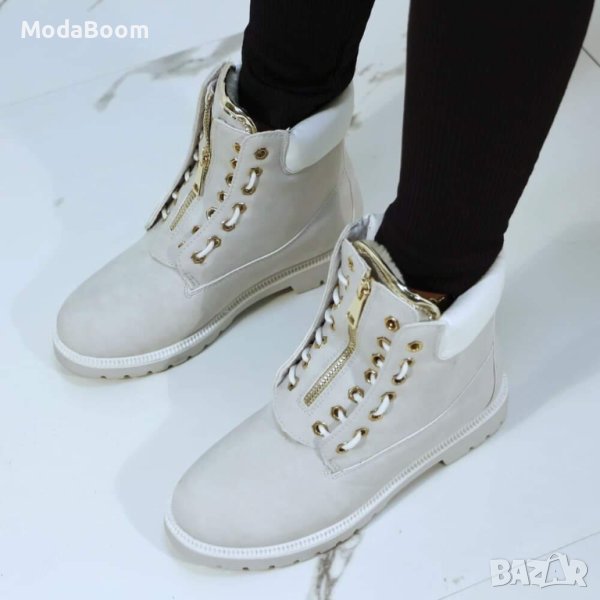 ❄️🤍Равни бели дамски боти набук🤍❄️, снимка 1