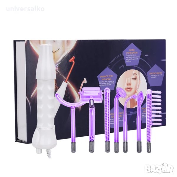 Дарсонвал 7 в 1 за лице, тяло, коса, акне, бръчки, лифтинг, гъбички, снимка 1